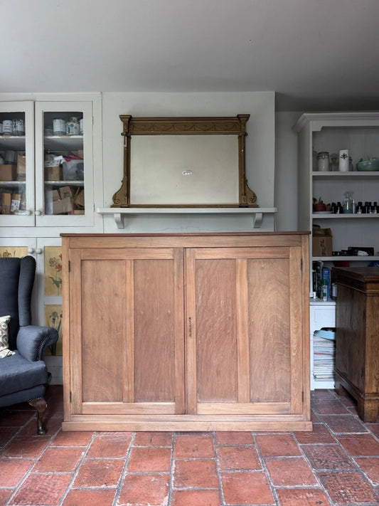 Large Antique Stripped Mahogany School Hall Larder Cupboard Cabinet Sideboard