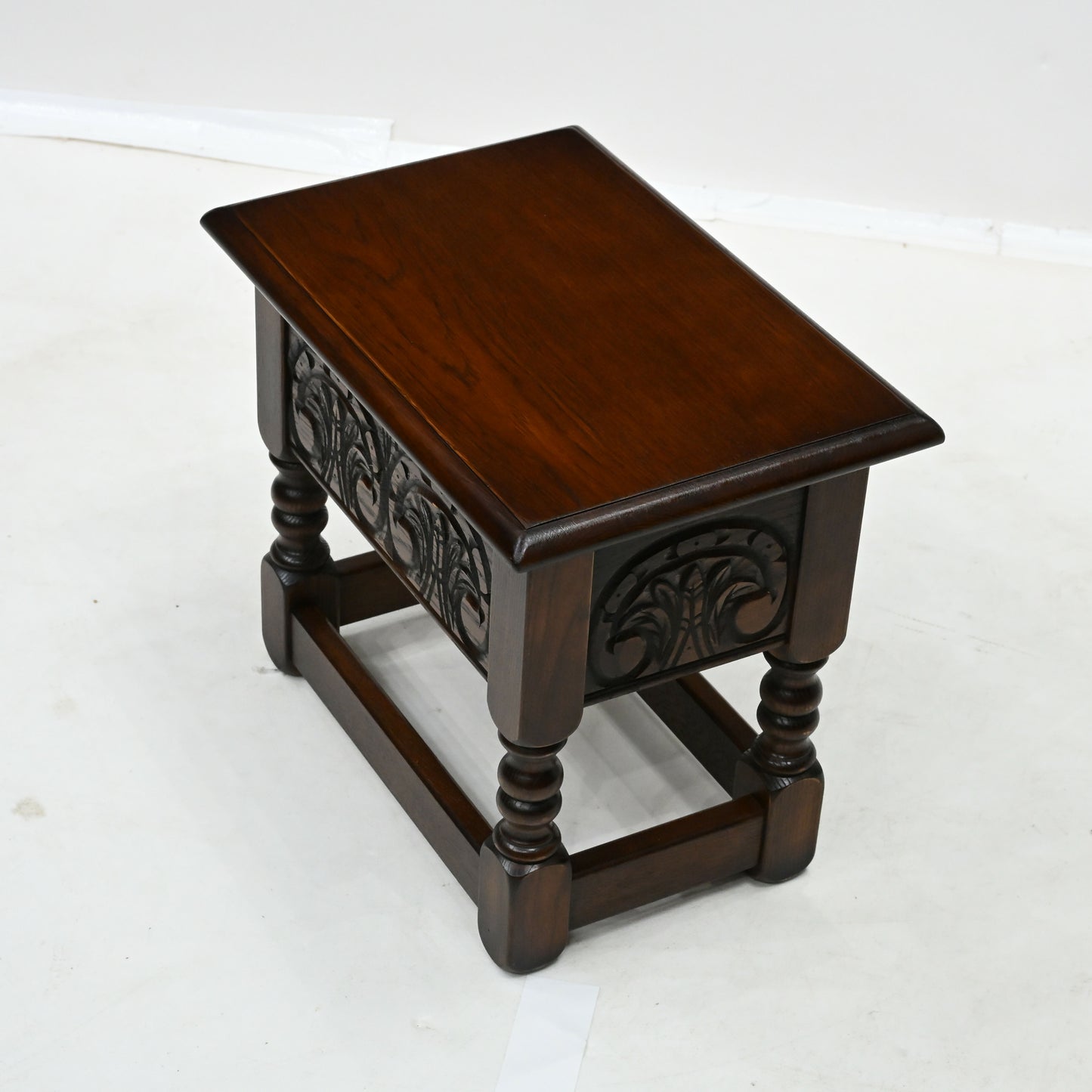 Old Charm Oak Slipper Box Footstool Joint Stool Tudor Brown Finish Free Delivery. SBR10303/0704E