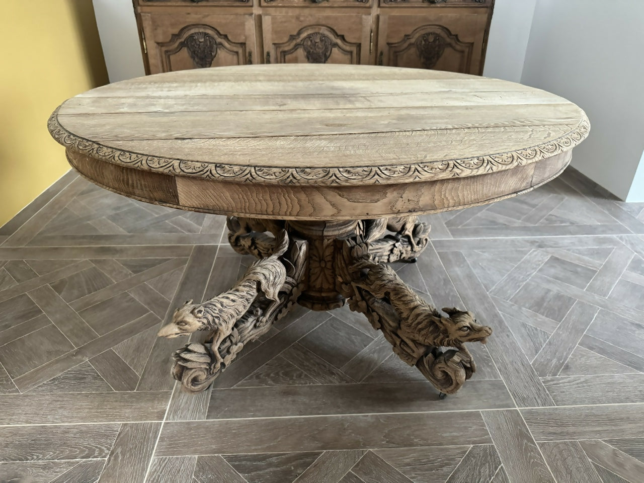 Wonderful French Oak Hunting Centre Table