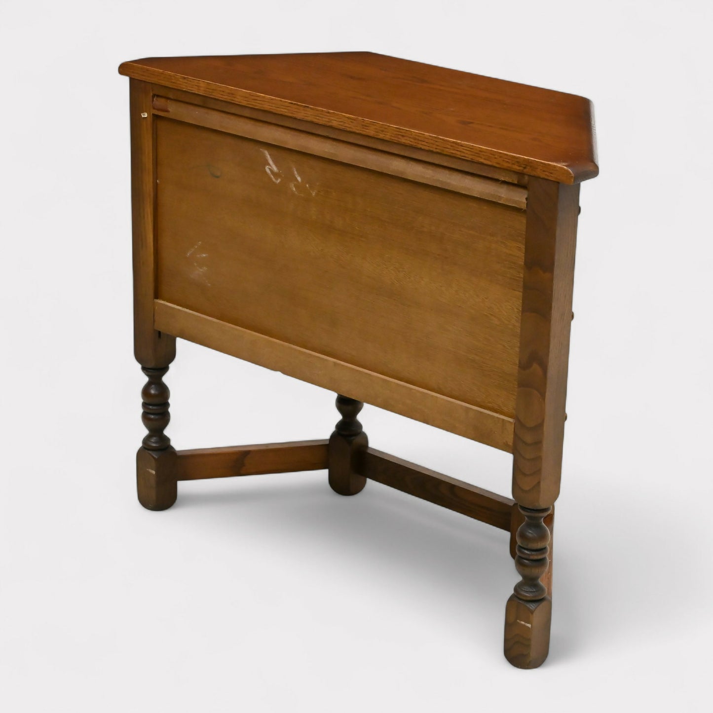 Old Charm Canted Table With Cupboard Finished In Tudor Brown* FREE UK Delivery. SBR10844/1908E