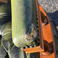 Captains Chair, Green Leather Buttoned Back Swivel Desk Chair