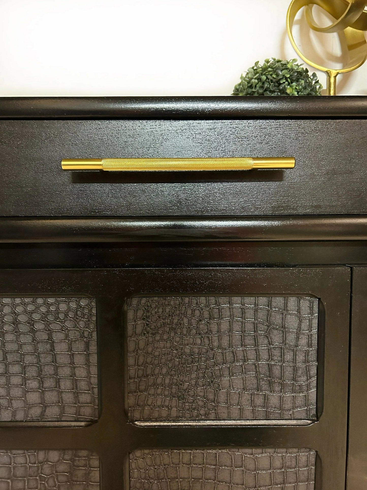 Nathan Sideboard, Cocktail Cabinet in Black and Gold