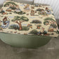 Small mid century Ottoman storage and seat. Sage green paint makes you choose the material.