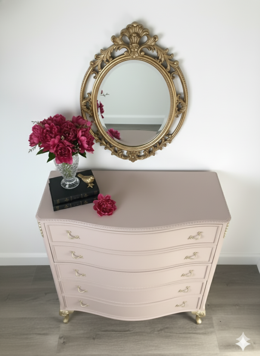 Louis chest of drawers in pink