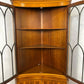 Reproduction Yew Concave Corner Cabinet