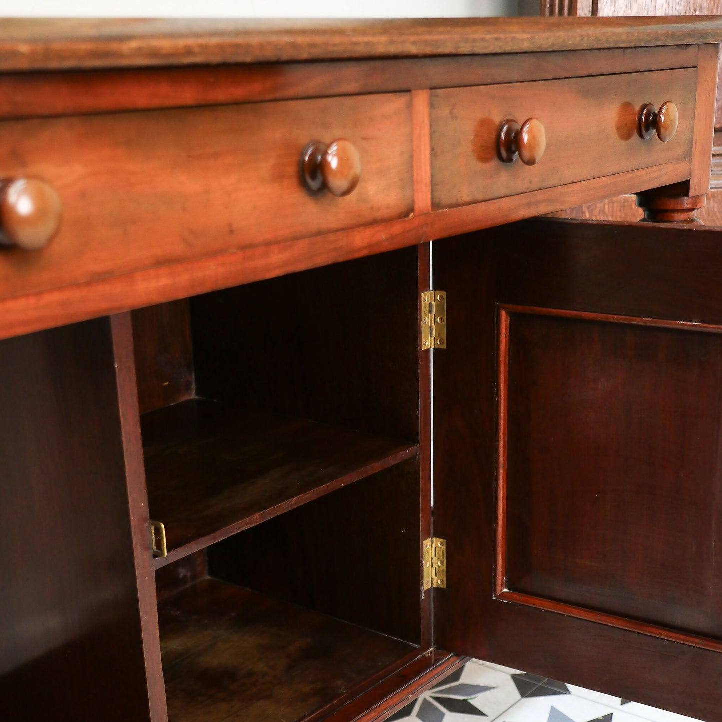 Victorian Mahogany Antique Side Table Wash Stand on Castors
