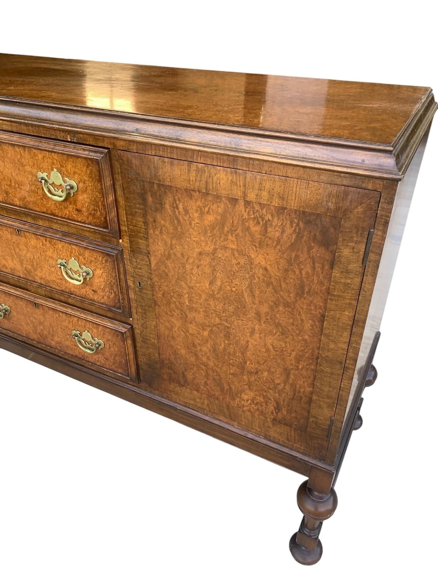 Art Deco period Georgian revival Walnut sideboard cabinet
