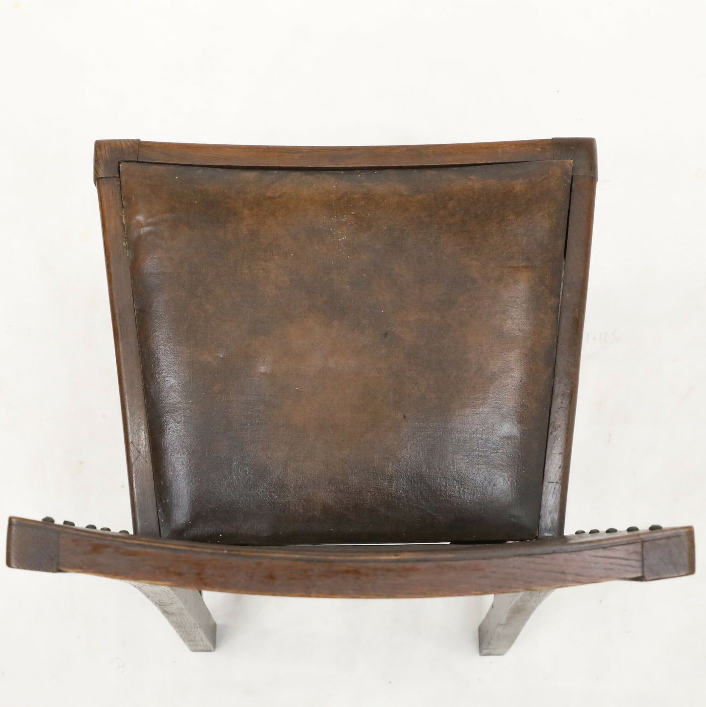 Vintage Oak Hall/Bedroom Chair With Brown Leather Drop In Seat FREE UK Delivery. SBR8480/2410C