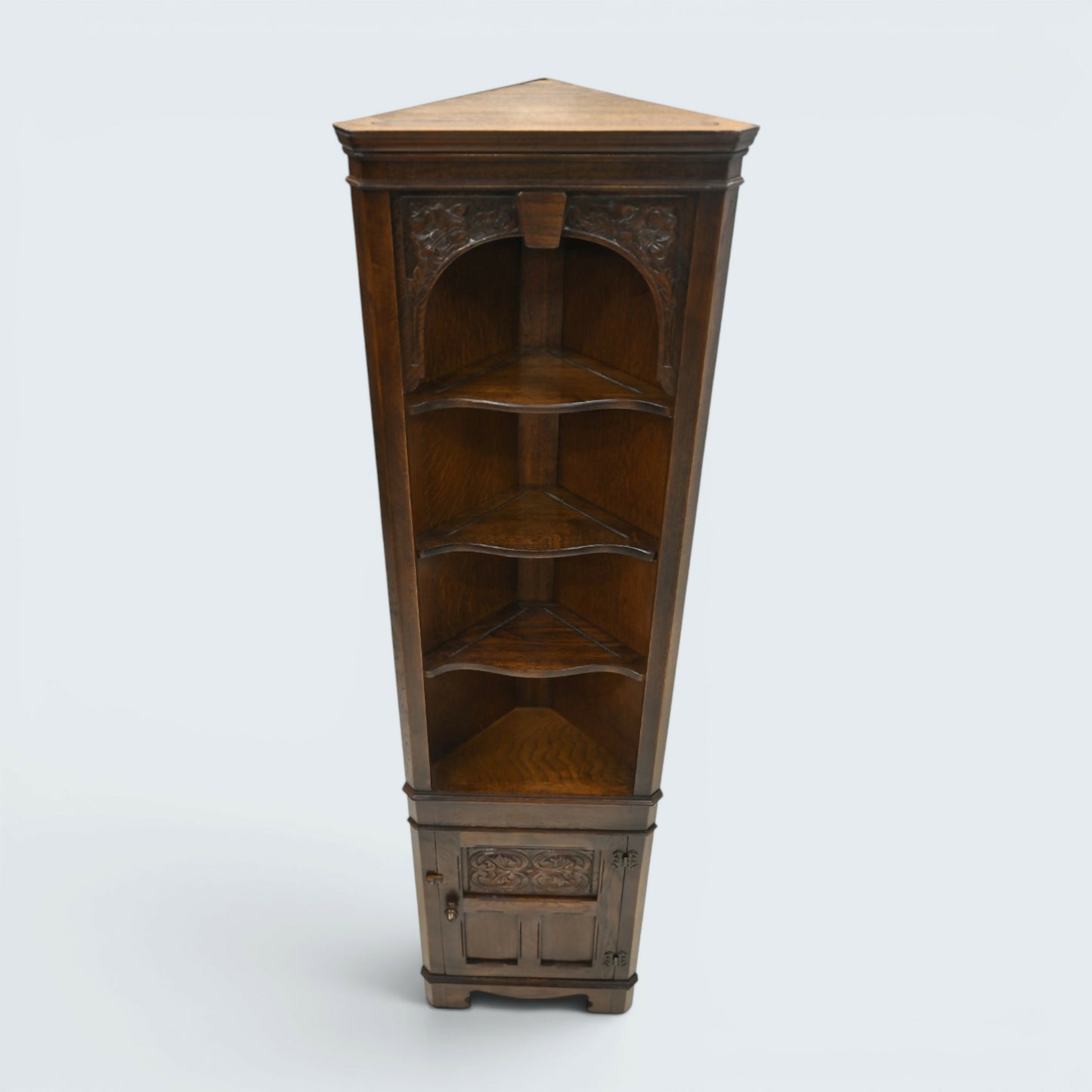 Corner Display Cabinet Carved Cupboard & Open Shelves by Jaycee FREE UK Delivery