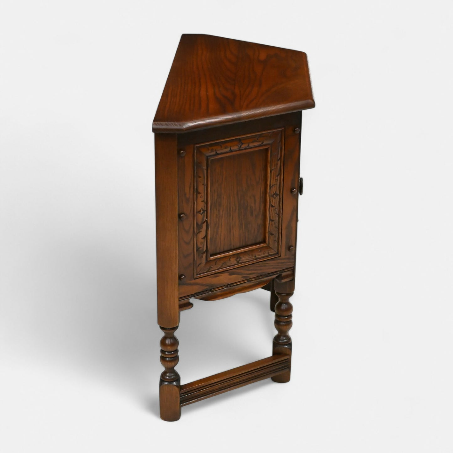 Old Charm Canted Table With Cupboard Finished In Tudor Brown FREE UK Delivery*. SBR10710/1507E