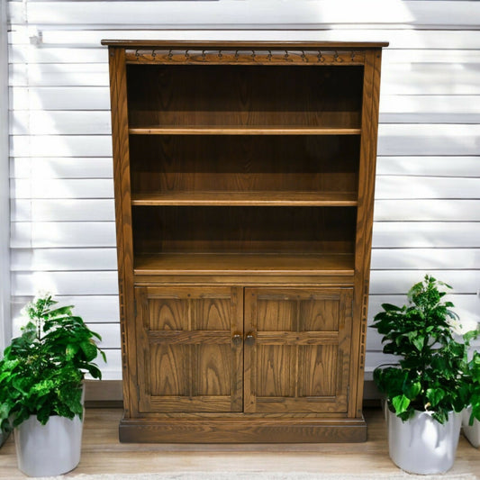 Ercol Bookcase 2 Shelves & Cupboard Ercol's Golden Dawn Finish FREE UK* Delivery. SBR10223/1903E