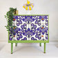Chest Of Drawers In Yeabridge Green And Retro Pattern