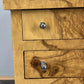 Vintage French Art Deco Burr Bedside Tables Pair | 3 Drawer Nightstands | French Design | Nickel Knobs | Elegant Veneer Finish | Lot 4233
