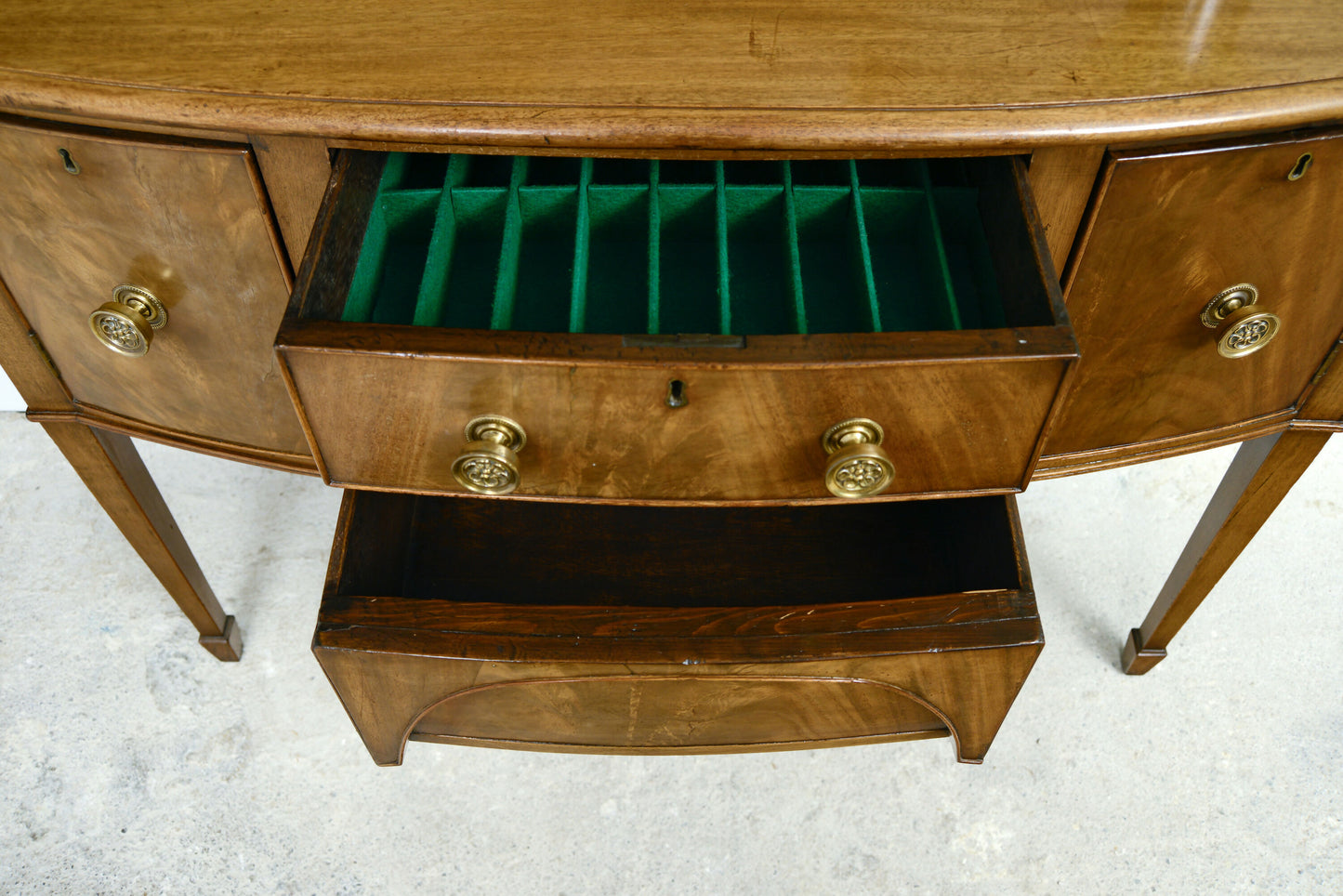 Georgian Bow Fronted Sideboard - Satinwood or Walnut