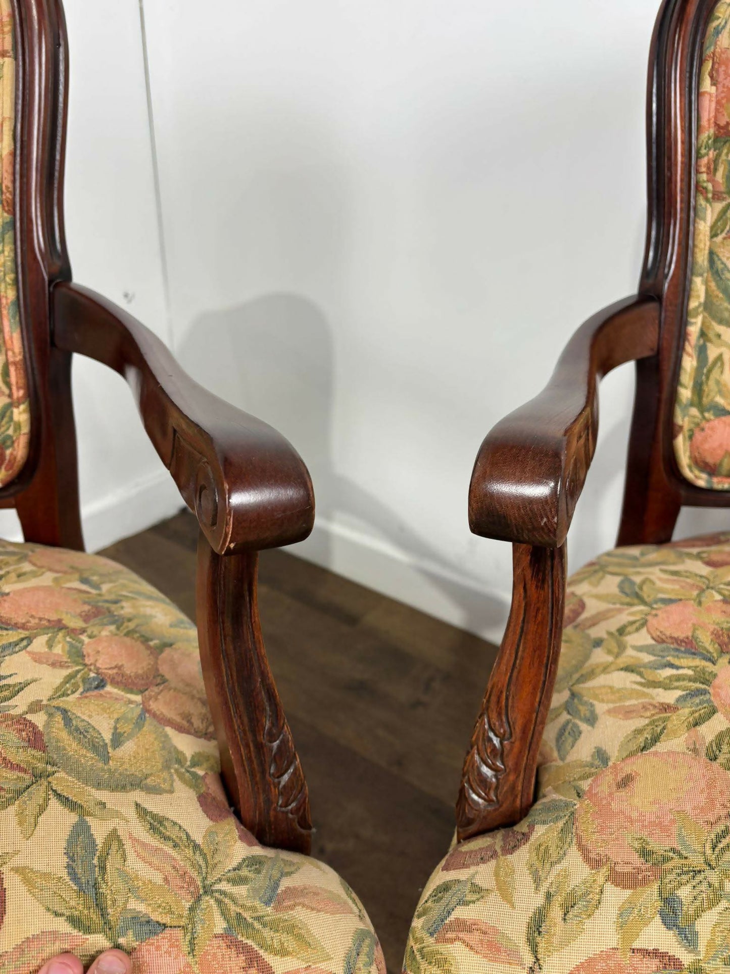 Pair of Reproduction Upholstered Armchairs