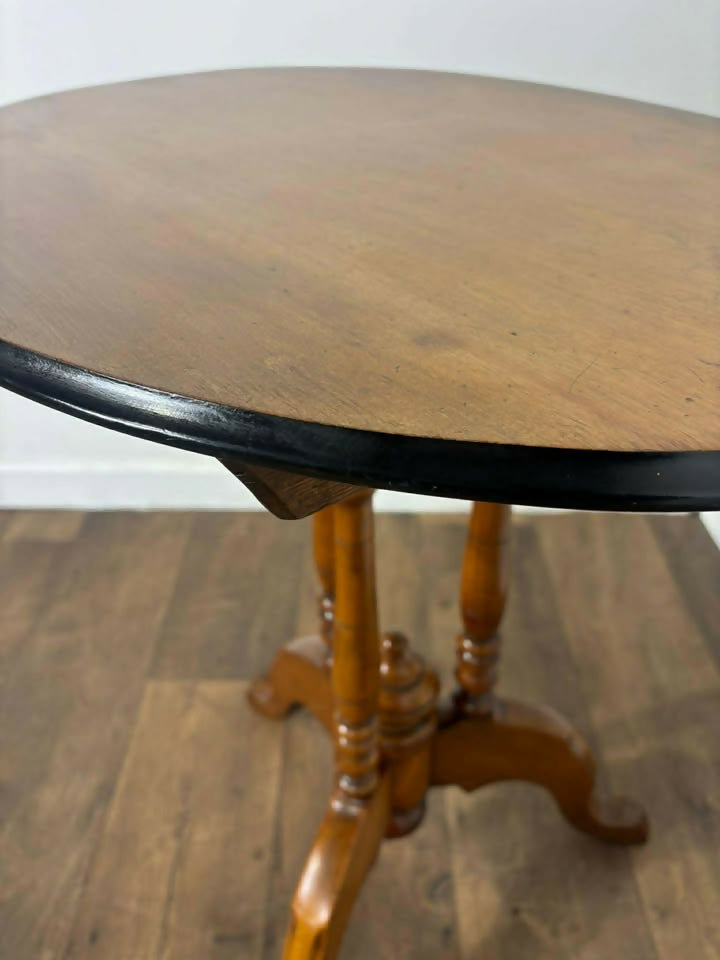 Victorian Mahogany Oval Tip Top Tripod Table (Top Secured in Fixed Position)