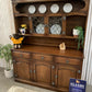 Vintage Old Charm style Oak Large Welsh Dresser Carved Display Cabinet Hutch