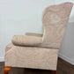 Vintage Style Cream Fabric Wingback Armchair