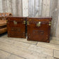 Vintage storage trunks - custom made chests - English antique leather