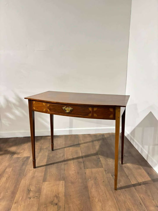 Edwardian Inlaid Mahogany Serpentine Front Side Table