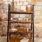 Industrial Rustic Shelving Unit | Wood & Metal Shelf | Reclaimed Style Bookcase | Rustic Ladder Shelf | Industrial Home Decor Storage