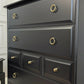 Stag minstrel white tallboy 7 drawer chest of drawers, professionally sprayed black