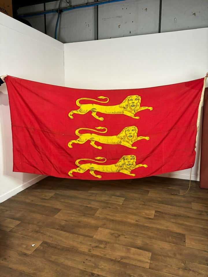 Large Vintage Royal Standard Flag, Three Lions Banner