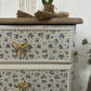 Pair of pine bedside drawers featuring floral decoupage