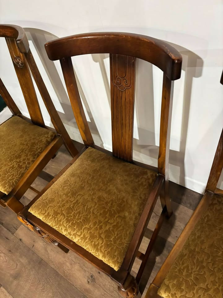 Vintage Honey Oak Dining Chairsv