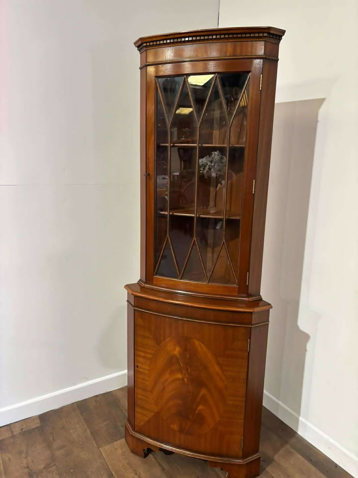 Reproduction Mahogany Corner Cabinet