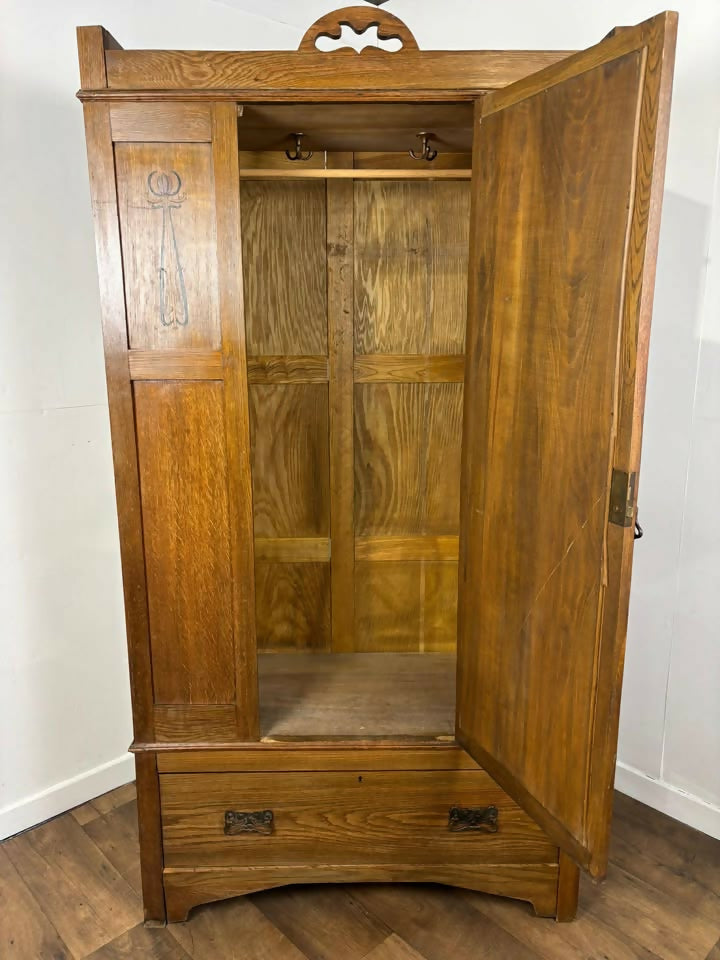 Edwardian Oak Wardrobe