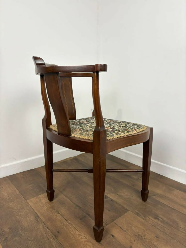Edwardian Inlaid Mahogany Corner Chair