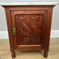 Bedside Table Antique French Style Marble Top Walnut Cabinet Nightstand LOT 6237