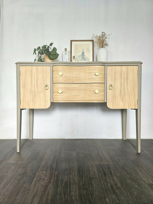 Vintage Sideboard with Wavy Trim and Bobbin Details