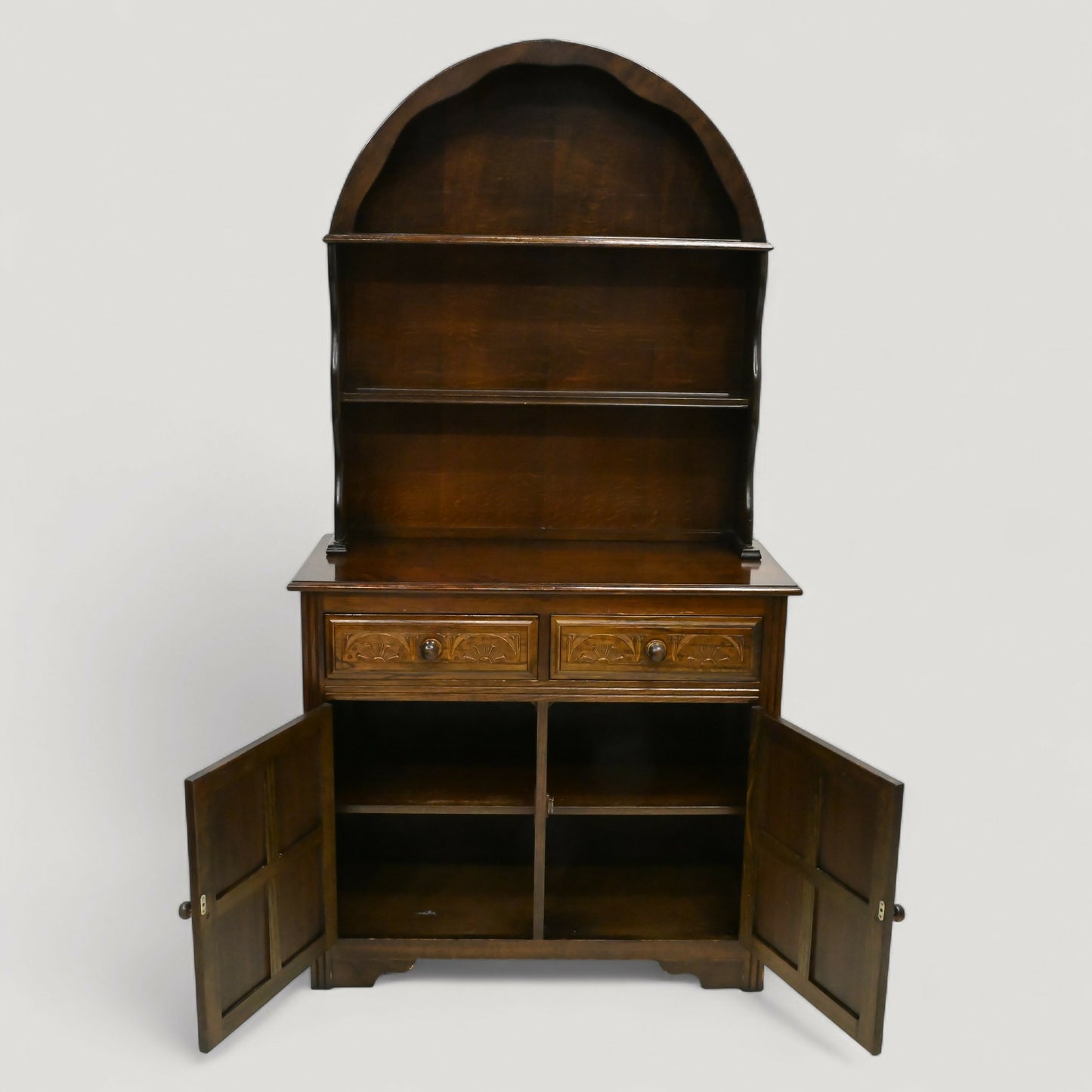 Vintage Oak Dutch Dresser 2 Drawer 2 Door Dome Top 2 Piece FREE UK Delivery*. SBR10927/1009E