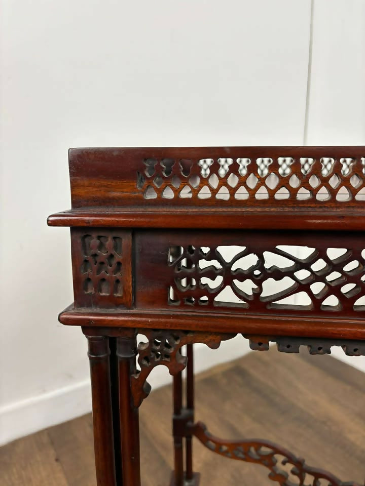 Reproduction Mahogany Chippendale Style Silver Table