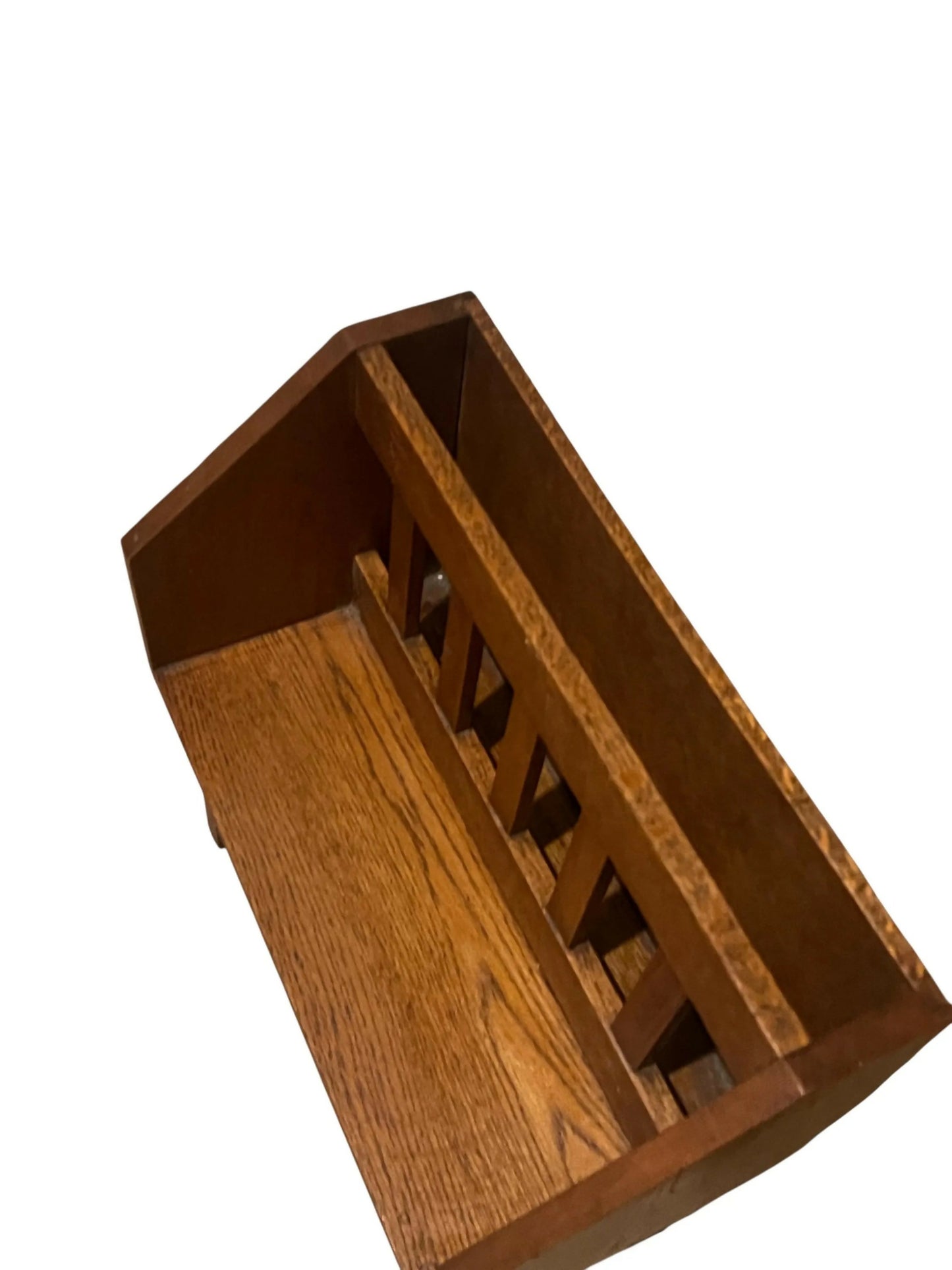 Vintage Art Deco period Oak book and magazine rack