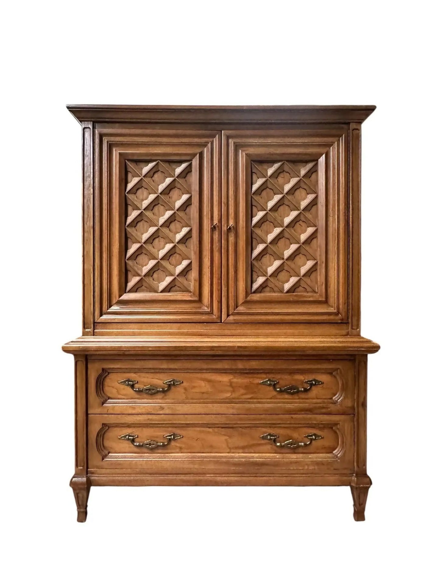 Vintage mid century Maple linen cupboard drawers by Thomasville
