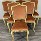 Vintage French Louis XVI Dining Table Set | Shabby Chic Oak Furniture | Includes 6 Upholstered Chairs Carved Detail LOT 4404