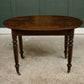 Antique Oak Oval Breakfast Dining Table on Castors - Kitchen Table
