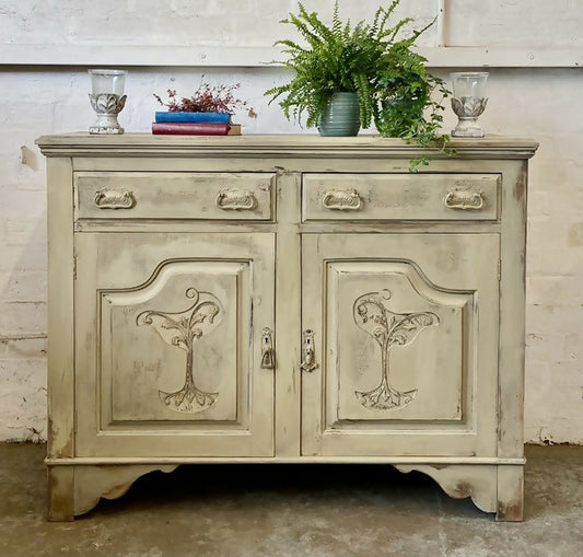Sideboard Distressed Painted Arts & Crafts