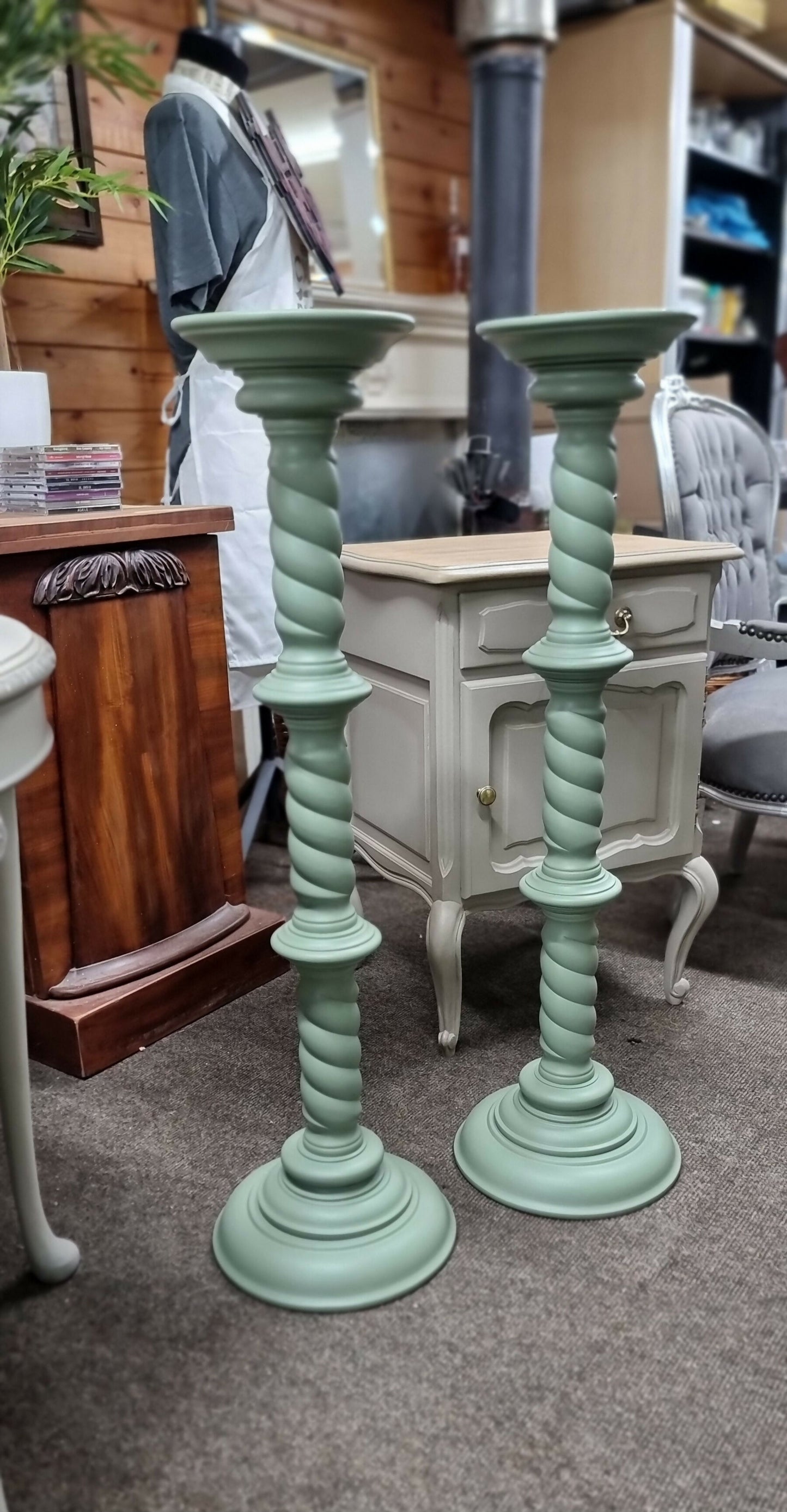 Two Tall Plant Stands