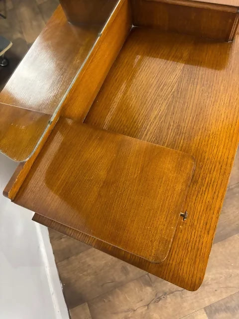 Vintage Beeanese Oak Veneer Dressing Table with Mirror