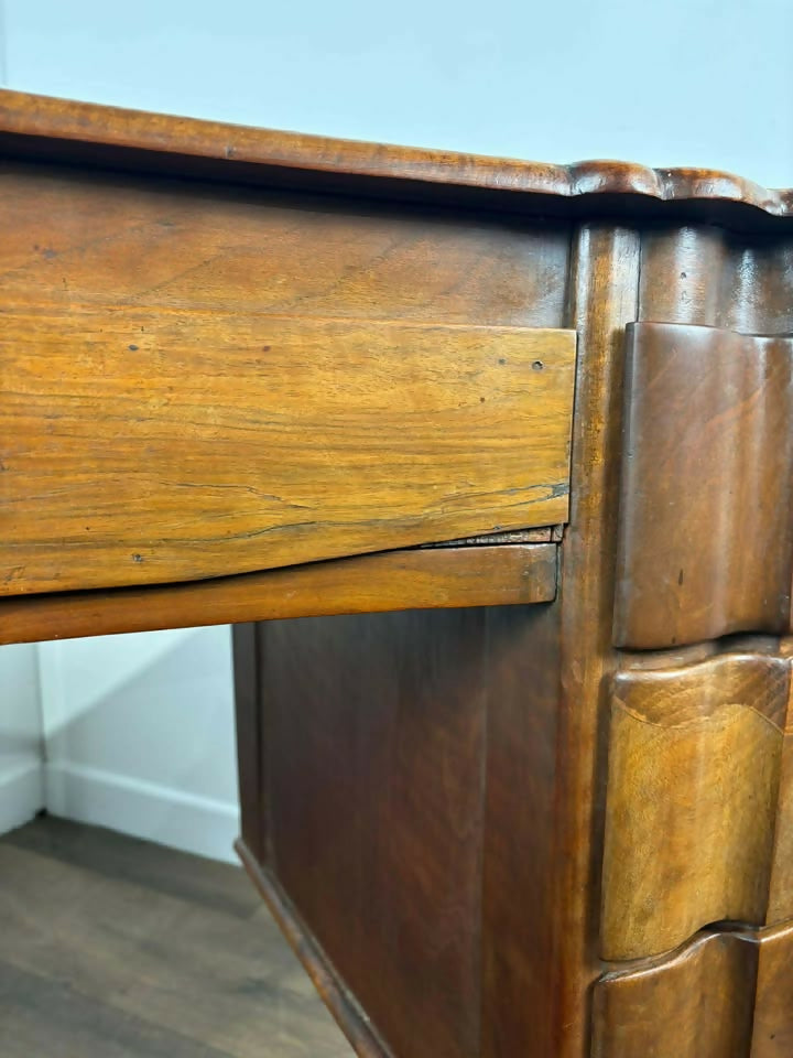 Art Deco Mahogany Serpentine Writing Desk