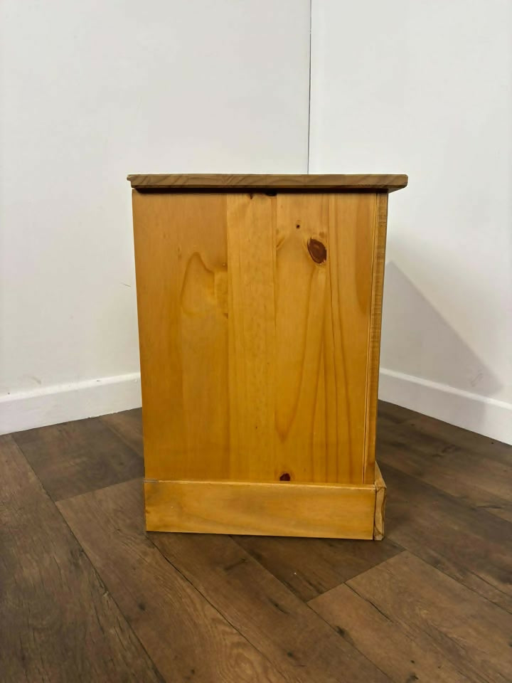 Mexican Pine Three Drawer Bedside Chest