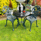 Grey Vintage Cast Iron and Marble Garden Furniture Patio Set