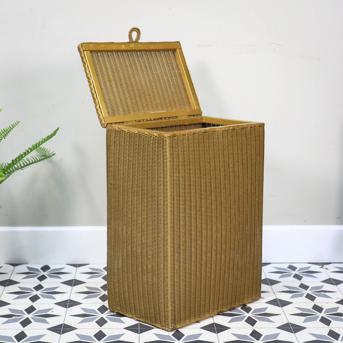 Lloyd Loom Lusty Linen Laundry Bin Basket in Gold