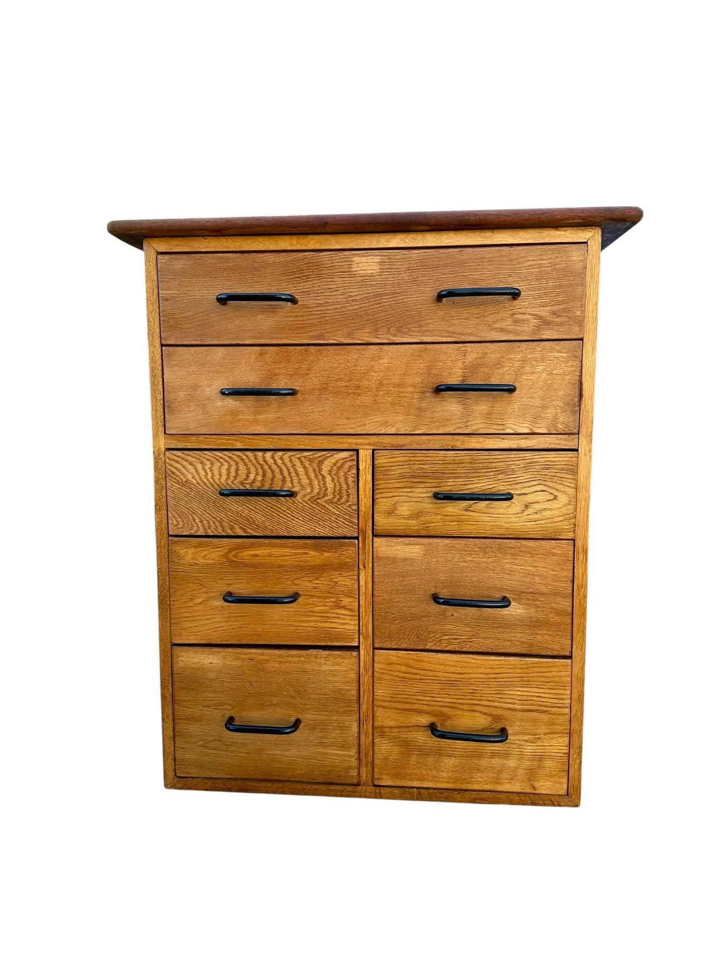 Mid century tall industrial chest of drawers