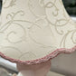 Vintage St Michael hexagonal ceramic ginger jar table lamps in pastel pink