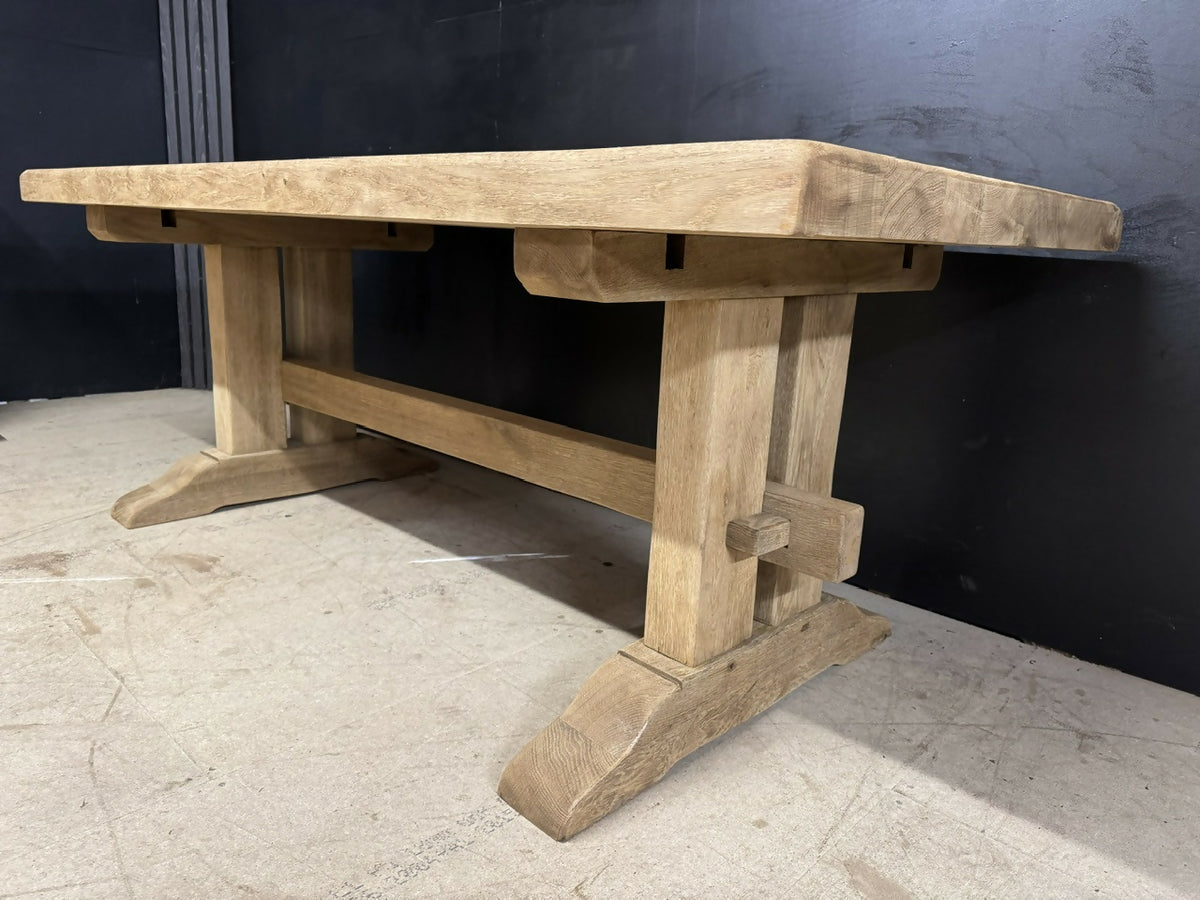 Good Quality Bleached Oak Farmhouse Dining Table